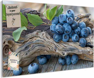 Produktbild von Magnettafel 60x40cm magnetisch & beschreibbar Metall-Board - auf und Blaubeeren