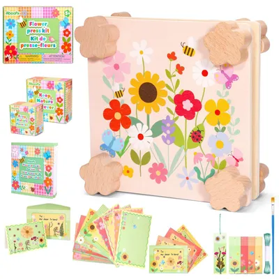 Productafbeelding van Creatieve set voor kinderen: bloemenpersen, kunstproject, natuurcadeau, 147 mm