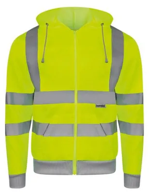 Productafbeelding van Korntex - "Galway" hooded sweater voor heren/dames, uniseks, veiligheidskleding LT5298 (XL) (Signaalgeel)