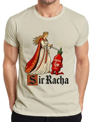 Obrázek produktu pro Pánské tričko "Sir Racha Scharfe Sauce Ritter Mittelalter", přírodní barva, velikost M