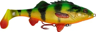 Produktbild von Savage Gear 4D Perch Shad - Gummifisch, Farbe:Firetiger, Länge / Gewicht:17.5cm / 75g