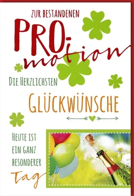 Produktbild von Promotion - Glückwunschkarte im Format 11,5 x 17 cm mit Umschlag - Zur