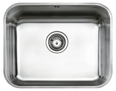 Edelstahl-Spüle 60 cm, 18/10, Korbventil 3 ½", Eimertiefe 200 mm