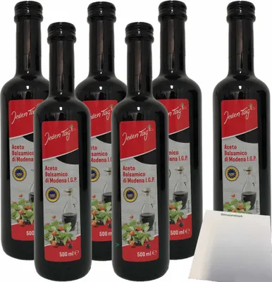 Produktbild von Jeden Tag Aceto Balsamico di Modena I.G.P Essig dunkel 6er Pack (6x500ml Flasche) + usy Block