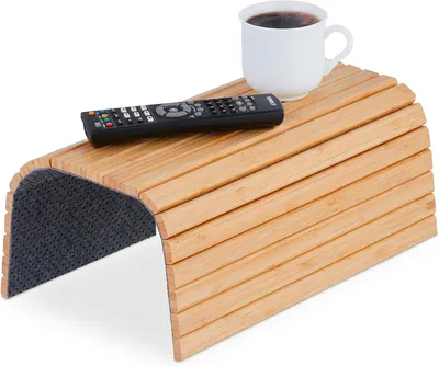 Productafbeelding van Armleuning dienblad - Bamboe - Tafeltje voor bank en zetel - BxD: 42 x 34 cm - Bankleuning-dienblad - Natuur