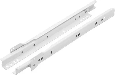 Produktbild von Schubladenschiene Teilauszug Rollschubführung 350 mm weiß 2 Stück