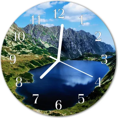 Produktbild von Glasuhr Wanduhr Küchenuhr Echt-Glas 30fi cm Meerauge blau