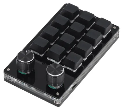 Imagen del producto de Teclado numérico mecánico para juegos, con 12 teclas y 2 perillas. Teclado pequeño para juegos OSU, personalizable y programable, con cable USB