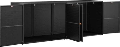 Produktbild von " "Gartenschrank - praktischem Design - Gartenschuppen - Schwarz 198x55,5x80 cm Poly Rattan NeuMöbel 3714133