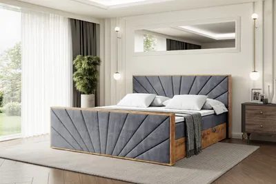 Produktbild von ALTDECOR Boxspringbett mit Matratze und Lattenrost, Topper, Fußteil,Polsterbett mit Bettkasten, Bett mit Stauraum H3-Matratze, Doppelbett, Boxbett  - LOLLI6-Z - 140x200 - Dunkelgrau Casablanca