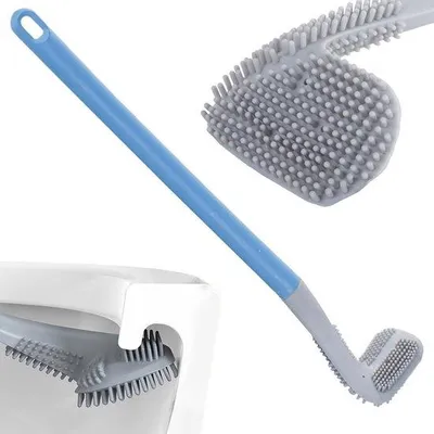Obrázek produktu pro Ergonomická silikonová toaletní kartáč 40 x 7 x 4,5 cm, silikon + TPR