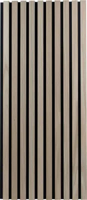 Produktbild von PROVISTON Akustik 3D Wandpaneele 605 x 1200 x 18 mm Furnierte MDF Holzlamellen in der Farbe Eiche natur Filz-Untergrund als Trägermaterial