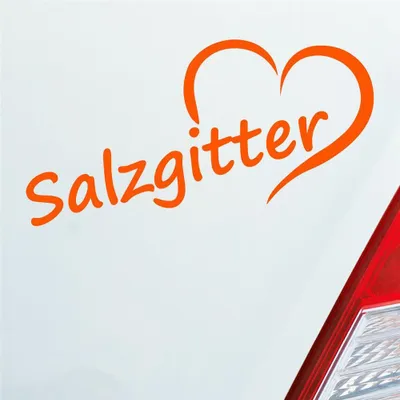 Produktbild von Auto Aufkleber Salzgitter Herz Stadt City Liebe Love 17,5x8 cm Orange Sticker Heckscheibenaufkleber