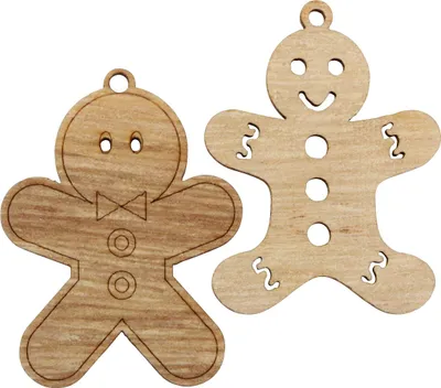 Produktbild von Holz-Anhänger "Lebkuchenmann", 2 Stück