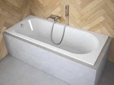 Produktbild von Aqua For You | Badewanne - Intrica Slim Wanne - 150x75 cm - Schneeweiß - Antibakteriell Beschichtung - Kratzfest - Elegantes Design - Acryl