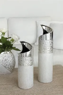 Produktbild von Gilde Vase "Grace"champagner-silber Länge 10,0 cm Breite 10,0 cm Höhe 30,0 cm 43296