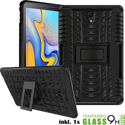 Produktbild von Panzer Hülle für das Samsung Galaxy Tab A9 8.7 inkl. Schutzfolie aus Glas Schutz Cover Hybrid Case Tasche aufstellbar in Schwarz