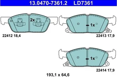 Obrázok produktu pre Ford Predné Brzdové Doštice Focus/Kuga 2.0-2.5 19- Keramické