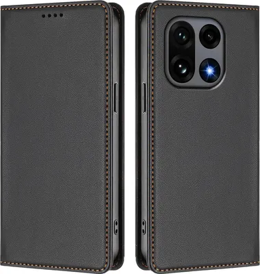 Obrázek produktu pro Kožené pouzdro pro OnePlus 15, magnetické flipové pouzdro zPolyuretankůže se stojánkem Černá