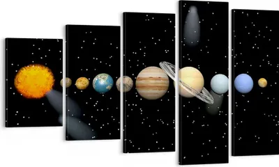 Produktbild von Bild auf Leinwand - Leinwandbild - Universum Galaxie Planeten Sterne - 100x60cm - Wand Bild - Wanddeko - Leinwanddruck - Bilder - Kunstdruck - Leinwand bilder - Wandkunst - EG100x60-1486