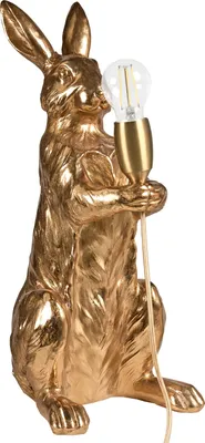 Obrázek produktu pro BELIANI Stolní lampa zlatá polyresin zvířecí motiv tvar zajíce moderní glamour styl noční lampa obývací pokoj ložnice