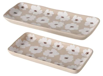 Produktbild von Keramikteller mit Blumenmuster, 13 - 15 cm, CANEA