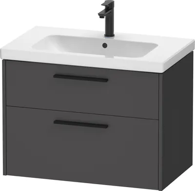 Produktbild von Duravit D-Code Möbel-Set, Möbelwaschtisch mit Waschtischunterbau wandhängend, 784x460x555mm, DC02930BD490000