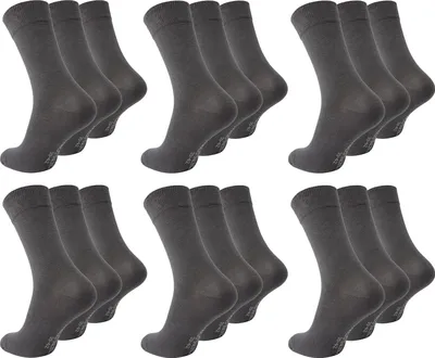 Produktbild von Paolo Renzo Business-Socken 18 Paar - Anzugssocken - Größe 43/46 - Dunkelgrau