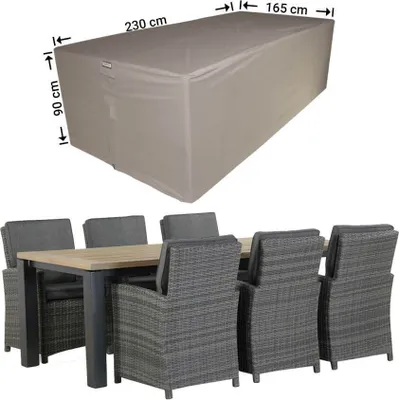 Produktbild von Raffles Covers Abdeckplane Gartenmöbel 230 x 165 H: 90 cm | Atmungsaktiv | Wasserdicht | UV-beständig | Doppelnähte | Elastischer Kordelzug