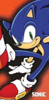 Obrázok produktu pre Sega Sonic The Hedgehog uterák červený videohra akčná figúrka superhrdina počítačová hra retro konzola figúrka 70 x 140 cm, 100 % bavlna