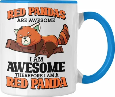 Produktbild von Trendation - Lustige Roter Panda Tasse Spruch Geschenk für Panda-Liebhaber (Blau)