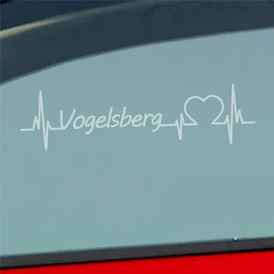 Produktbild von Auto Aufkleber Vogelsberg Puls Herzschlag mit Ferien Region Motiv 19x5 cm Milchglas Sticker Heckscheibenaufkleber