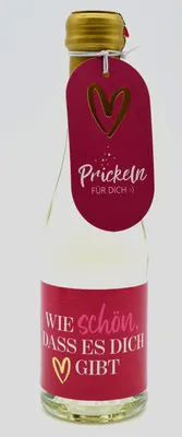 Produktbild von Perlwein Prickeln 0,2 l "Herz" mit Geschenkanhänger