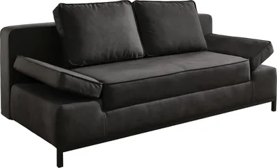 Produktbild von Schlafsofa - Anthrazit - Stoffbezug - mit Gästebettfunktion und Bettkasten - mit Kissen