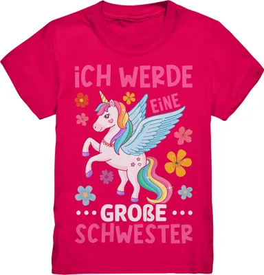 Produktbild von Große Schwester T-Shirt Einhorn Große Schwester Geschenk – Sorbet / 110/116 (5-6)