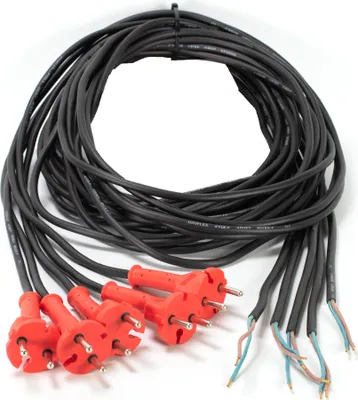Immagine prodotto di 5 x cavo 4,10 m H05RN-F 2x1,0 mm² spina K6A-5 65