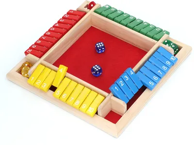 Produktbild von Holzwürfel-Brettspiel für Zuhause, Kneipe, Urlaub, Party, 4 Spieler, Familientisch, Mathe-Spiele für Erwachsene und Kinder