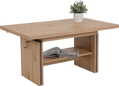 Produktbild von Couchtisch mit Funktion, Wohnzimmertisch Hilmar - höhenverstellbar/ausziehbar - Nachbildung Artisan Eiche/Anthrazit - 110-165x67 cm