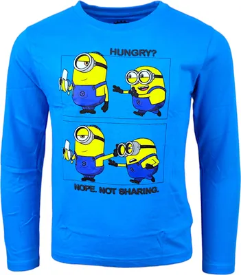 Produktbild von Langarmshirt Minions Bob & Stuart Blau 104 cm