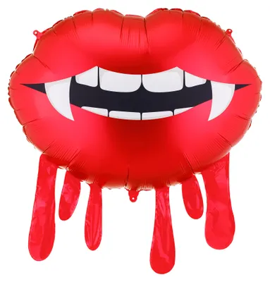 Produktbild von Folienballon Blutige Lippen 92x60cm Rot - Weiß, KI-generiertes Bild