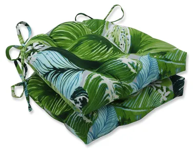 Umkehrbares Stuhlkissen 2er-Set 20x20x3 cm Grün Outdoor/Indoor