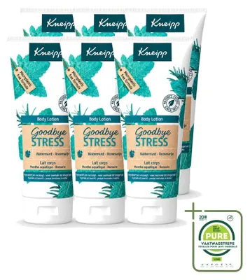 Imagen del producto de 6 x Loción corporal Kneipp "Adiós al Estrés" – Menta acuática y romero – 200 ml - Paquete grande - 6 unidades