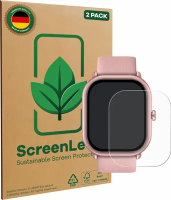 Produktbild von 2x ScreenLeaf Schutzfolie für Zeblaze GTS 3 Pro nachhaltiger Displayschutz Display Schutz Folie Klar Transparent