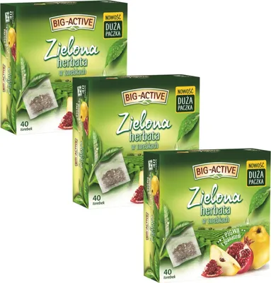 Produktbild von Grüner Tee mit Quitte & Granatapfel 120 Teebeutel - Grüntee im Beutel Big-Active
