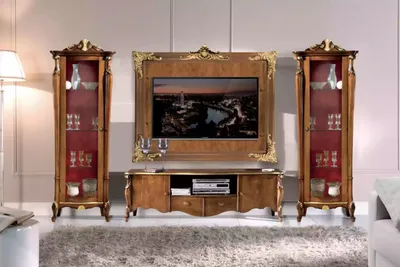 Produktbild von Wohnwand Set 4lg. Wohnzimmer rtv Vitrine Regal Luxus Klassische Neu