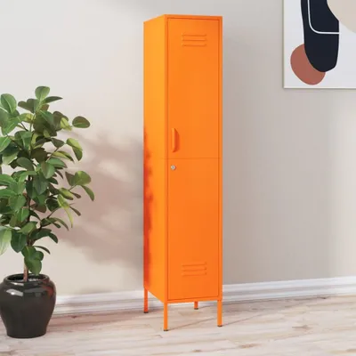 Produktbild von HOMMIE Schließfachschrank - Hängeschrank/Sideboard - elegantes Design - Flur, Wohnzimmer -Orange 35x46x180cm Stahl NEU817314 - Kommoden