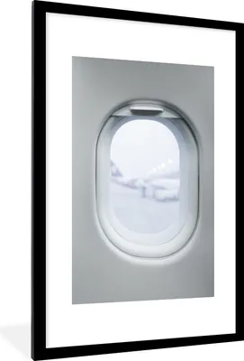 Produktbild von MuchoWow® MuchoWow® Gerahmtes Poster Blick aus dem Flugzeugfenster 60x90 cm - Poster mit zchwarzem Bilderrahmen - Dekoration - Wandposter Wohnzimmer - Hochwertig