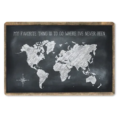 Produktbild von MuchoWow® Mauspad Mousepad Weltkarte - Zitat - Kreidetafel 27x18 cm - Mousepads - Maus Mat - Pad - Mausunterlage - Büroartikel - Desk Matten