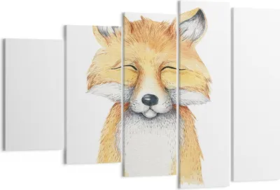 Produktbild von Bild auf Leinwand - Leinwandbild - 5 Teile - Cartoon Fuchs Kind - 150x100cm - Wand Bild - Wanddeko - Wandbilder - Leinwanddruck - Bilder - Wanddekoration - Leinwand bilder - Wandbild - EG150x100-4878