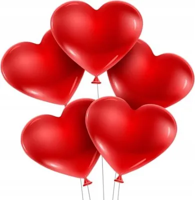 Produktbild von Pastellfarbene Herzballons, Rot, 100 Stück.